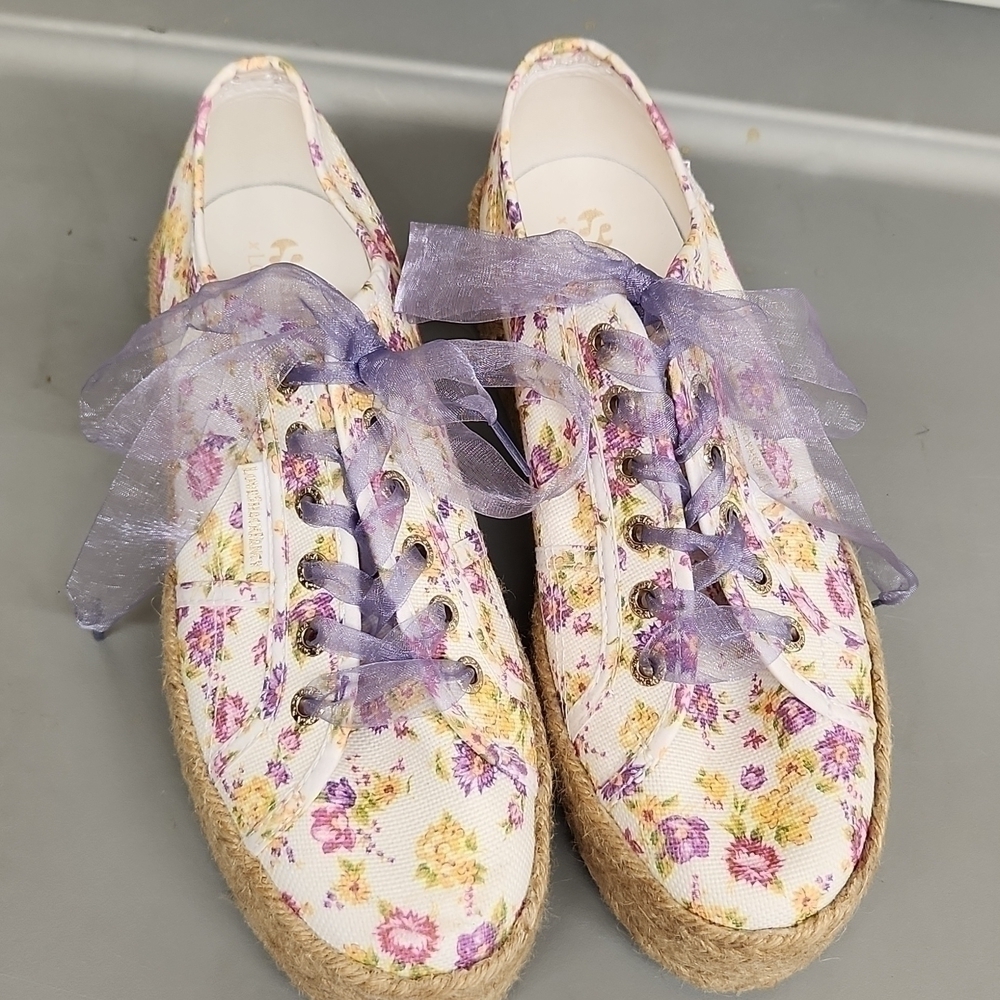𝅺loveshackfancy superga women's size 39.5 EUC tropical sunset